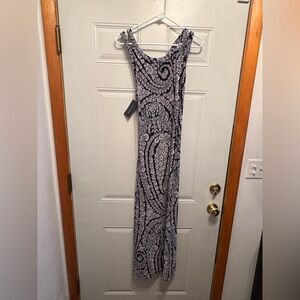 Tommy Hilfiger NWT dark navy blue floral maxi dress size 8